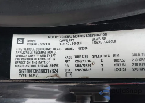 2006 Hummer H3 Suv z USA, uszkodzony, nr VIN 5GTDN136468317324